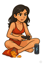 graphic of girl gaming