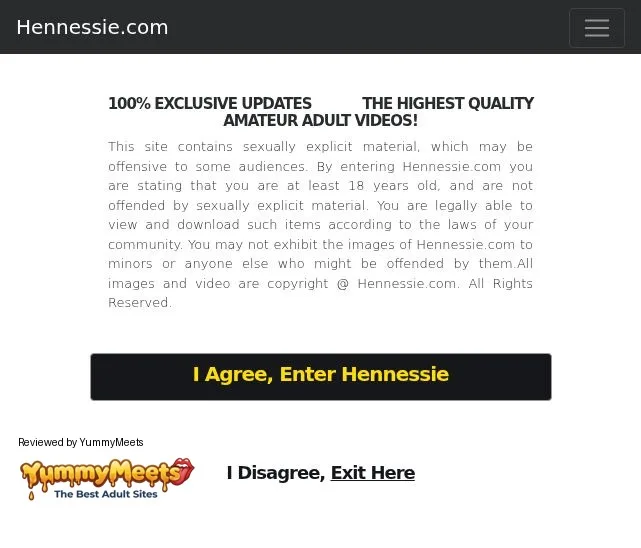 Hennessie Porn Sites Review Screenshot