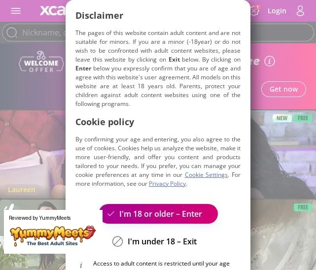 Xcams Cams Live Sex Cams Review Screenshot
